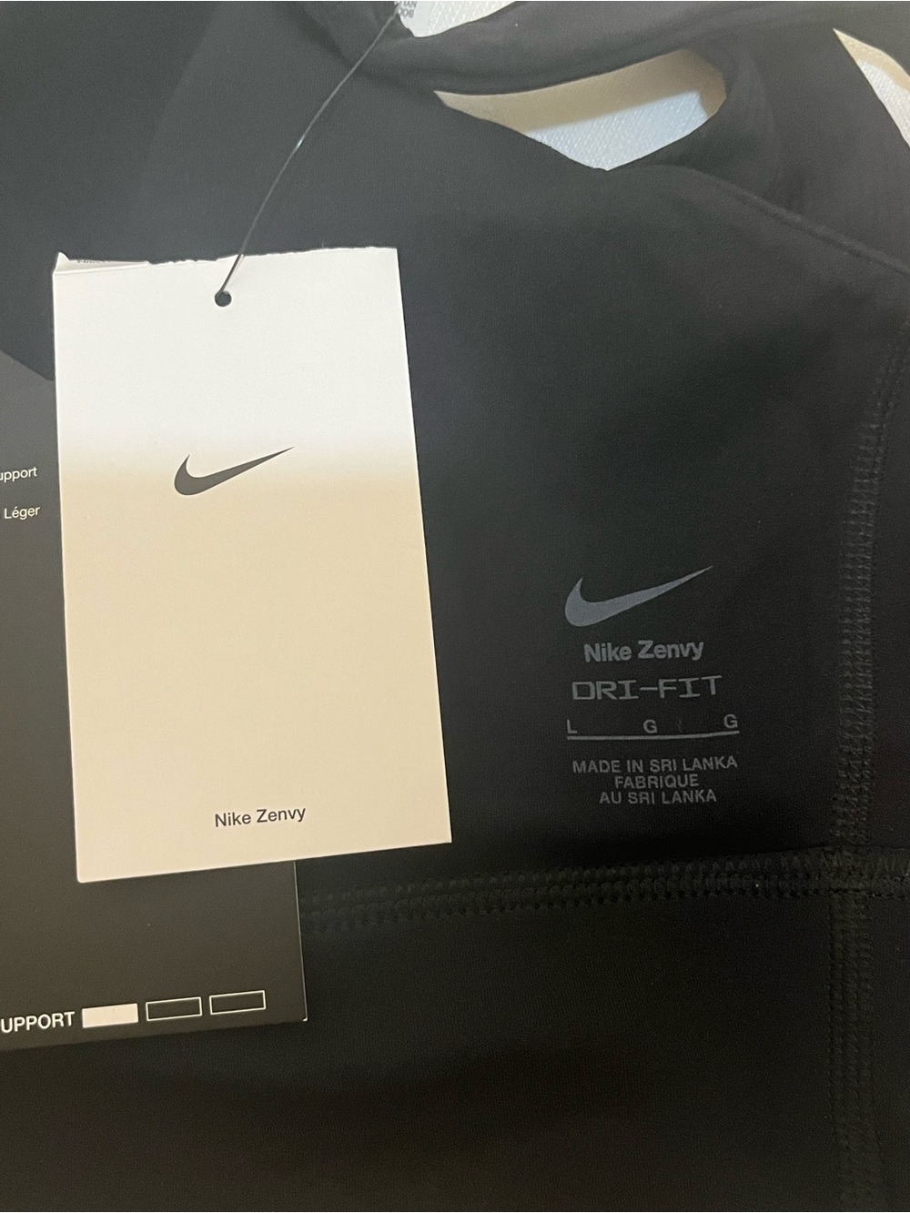 NEW Nike Zenvy Rib Dri-FIT Longline Sports Bra in Black Size Large - Picture 5 of 5